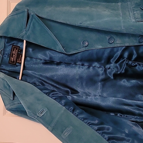 Terry Lewis Blue 100% Genuine Leather Jacket! Size 1X - Picture 6 of 7